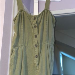 Olive pants romper with pockets